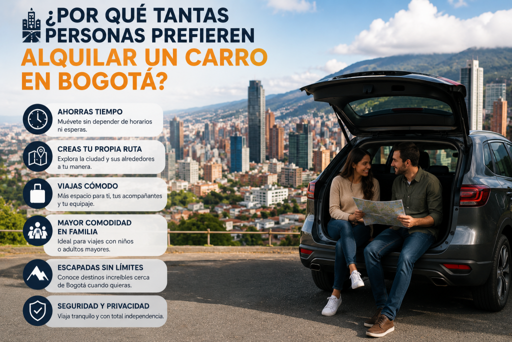 familia disfrutando carros en alquiler Bogotá viaje cómodo