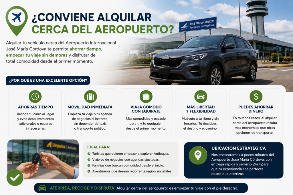 alquiler de autos Medellín aeropuerto viaje cómodo