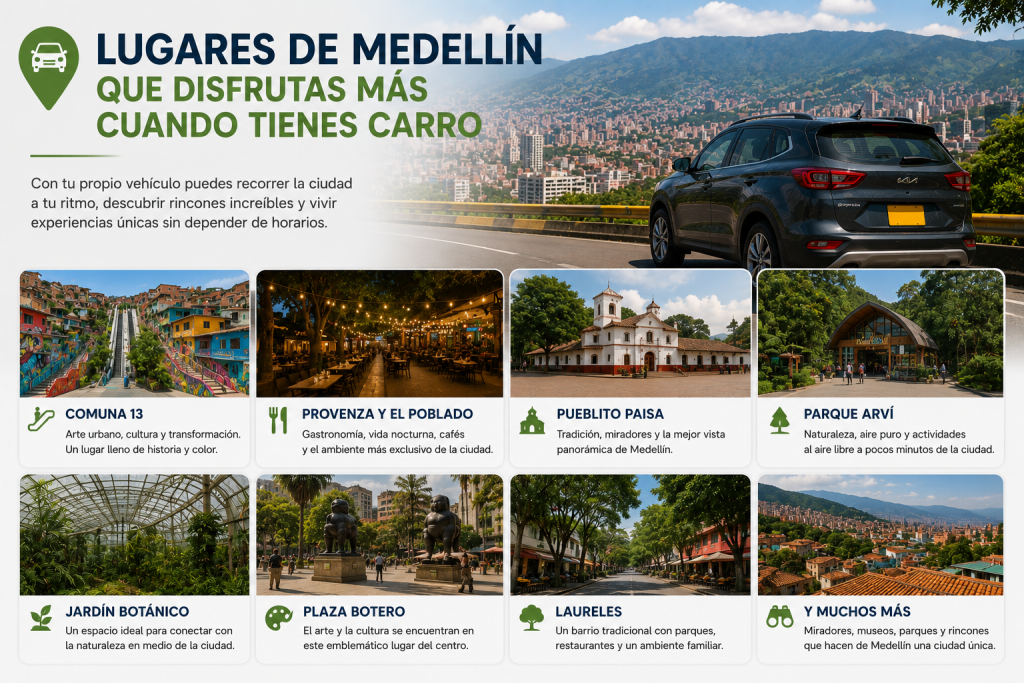 alquilar carro en Medellín recorrido turístico por la ciudad