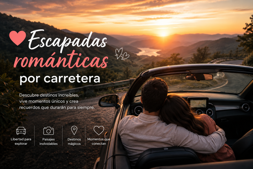 pareja viajando por carretera en Antioquia