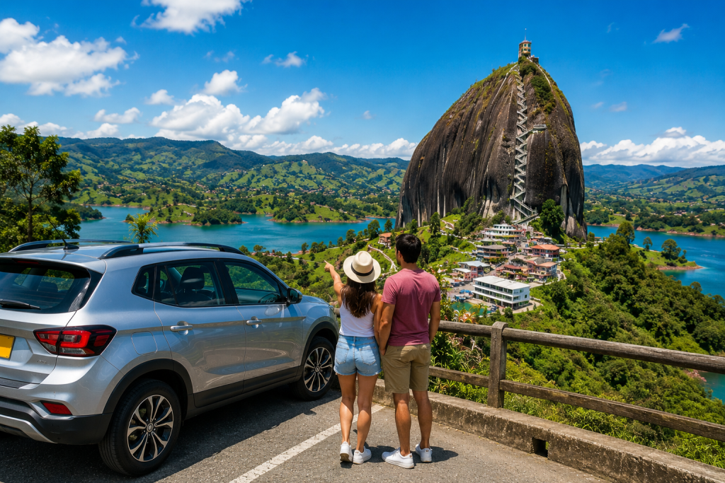alquiler carro Medellín para visitar Guatapé y la Piedra del Peñol