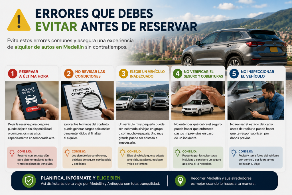 errores comunes alquiler de autos Medellín